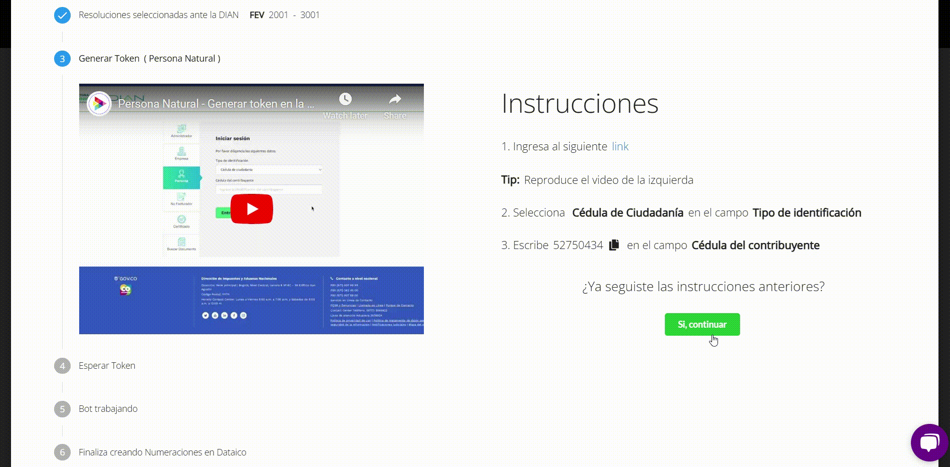 ¿Cómo reenviar el token de la Dian al Bot de Dataico para activar la ...