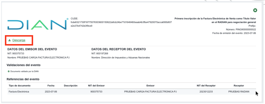 Cómo consultar los eventos de una Factura Electrónica en la DIAN