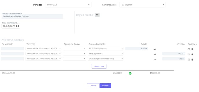 Editar y guardar comprobante