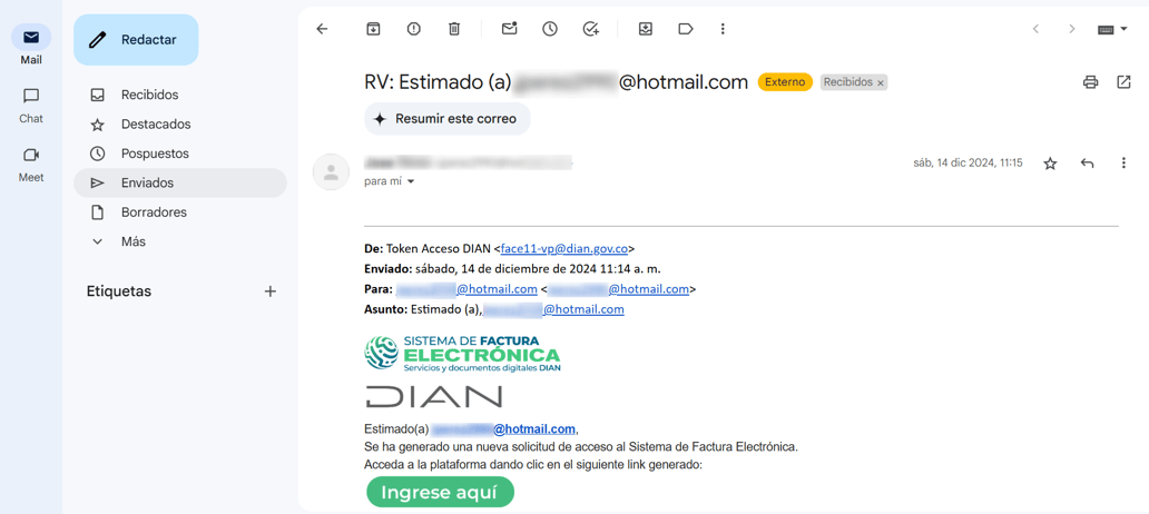 Token de acceso a la DIAN para activar documento equivalente POS ...