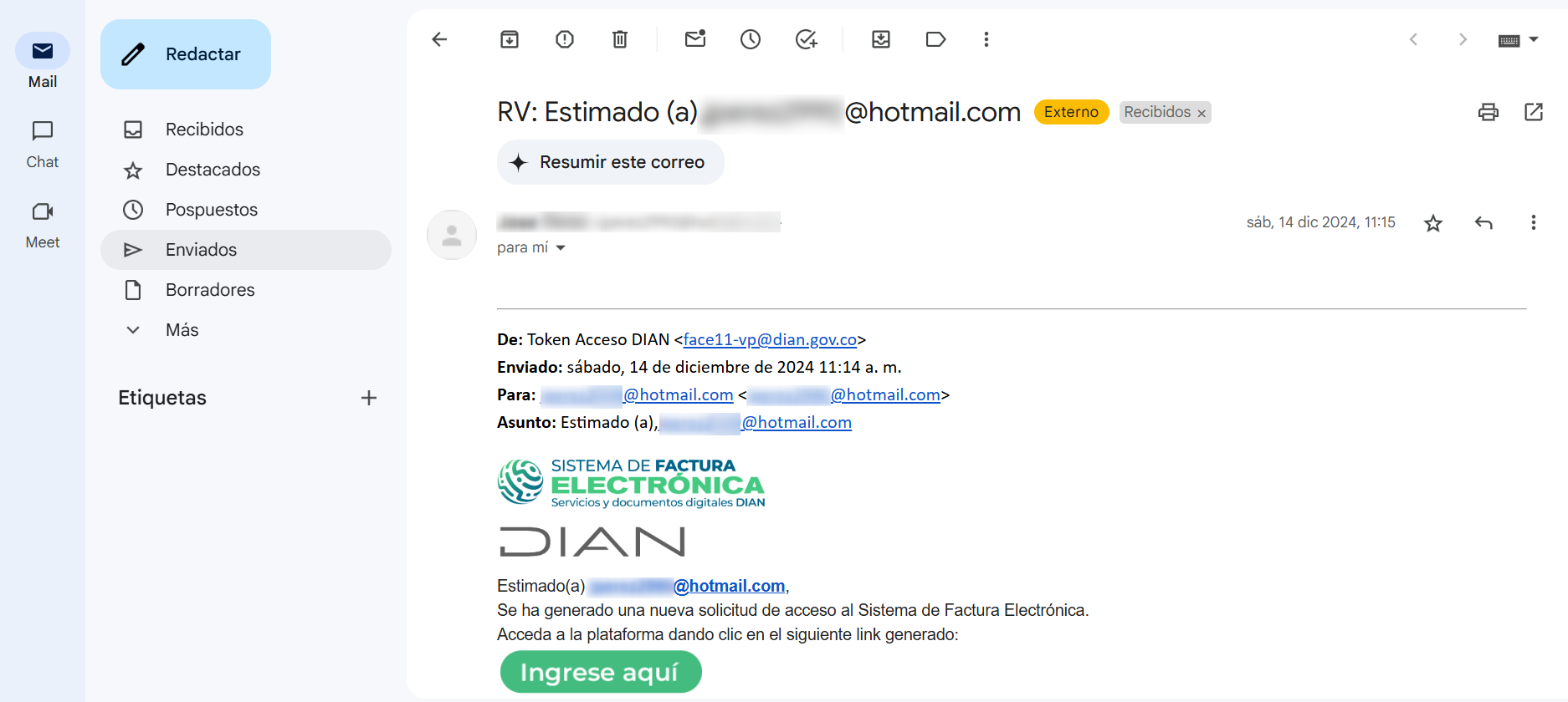 Token de acceso a la DIAN para activar documento equivalente POS ...