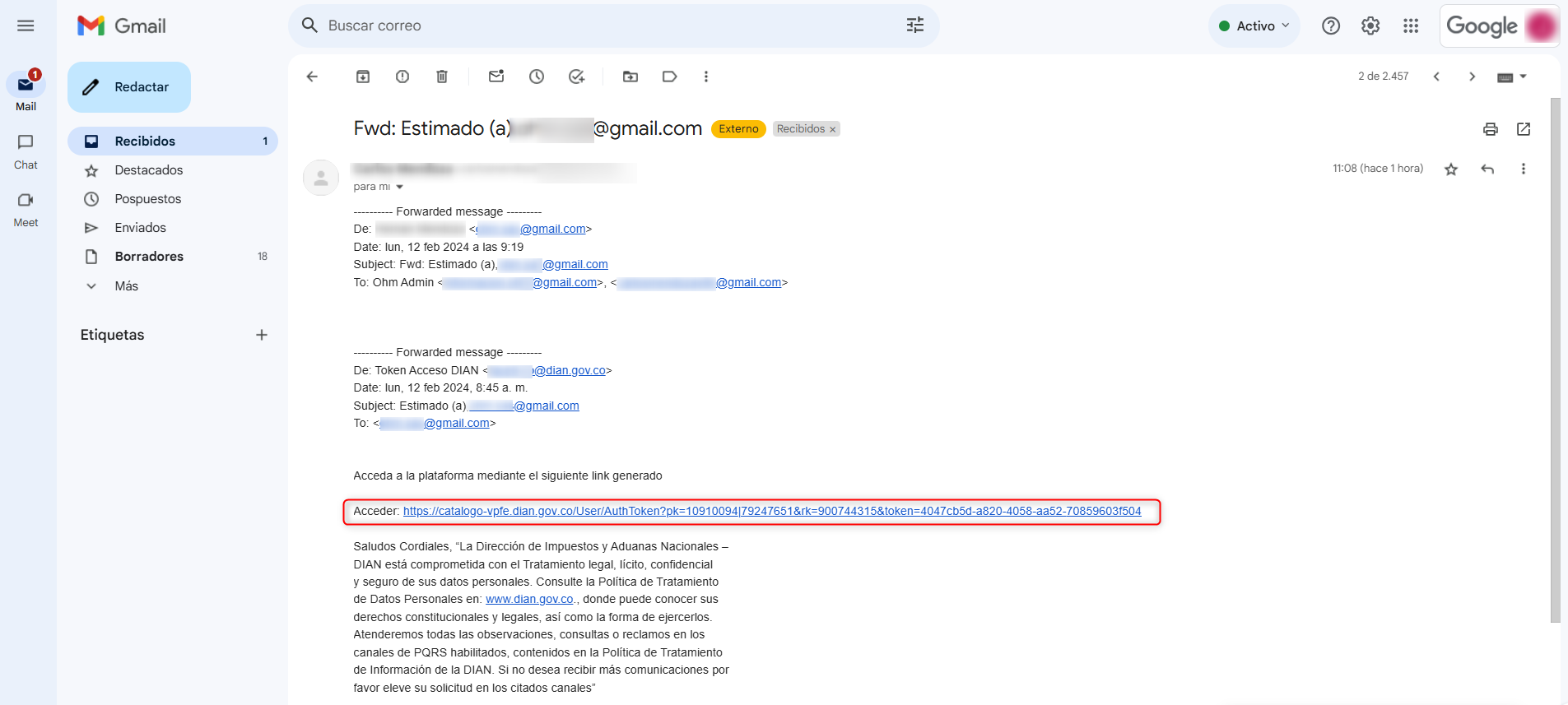 ¿Cómo adjuntar el token de la DIAN en el chat de soporte?